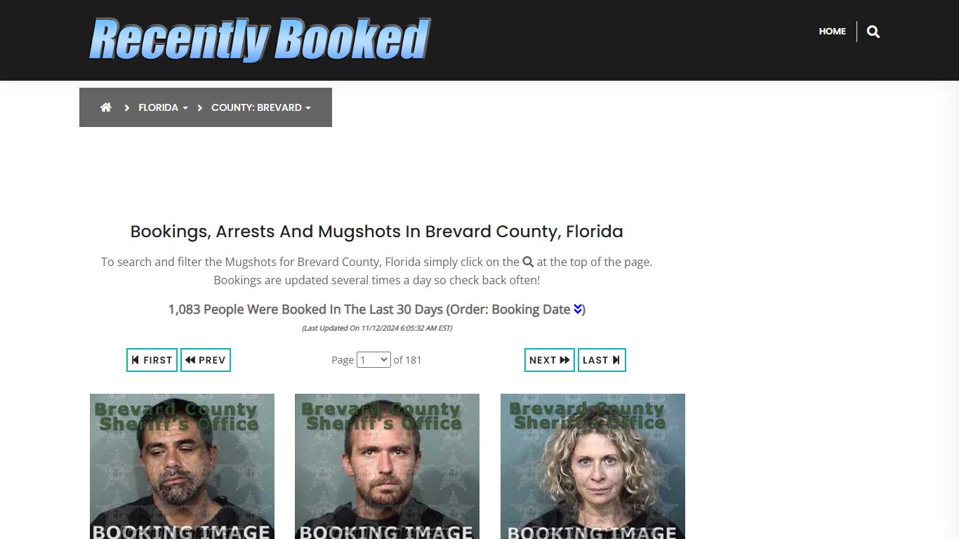 Bookings, Arrests and Mugshots in Brevard County, Florida - Recently Booked